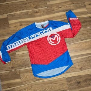 Moose Racing Jersey Mens Sz XL Colorblock Black Long Sleeve BMX Motocross MTB